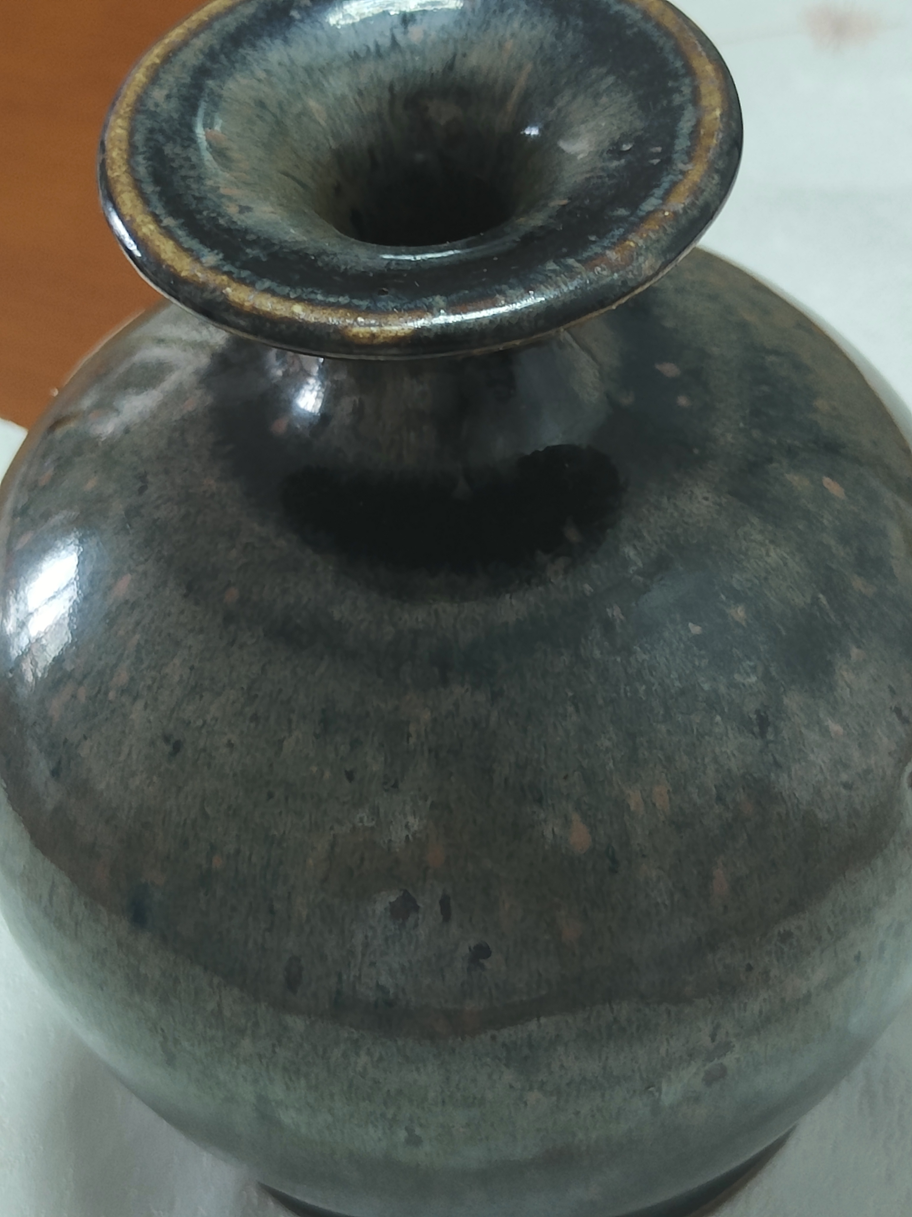 中国古美術 中国古陶磁器 古玩 明朝 明代 磁州窯系 褐釉 陽刻 鳥