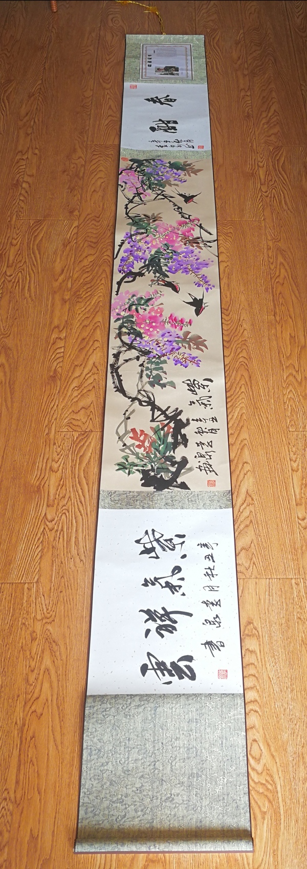 古玩字畫國(guó)家花鳥名家安徽美協(xié)李泉花鳥手卷拍賣，當(dāng)前價(jià)格499元