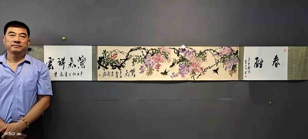 古玩字畫國(guó)家花鳥名家安徽美協(xié)李泉花鳥手卷拍賣，當(dāng)前價(jià)格499元