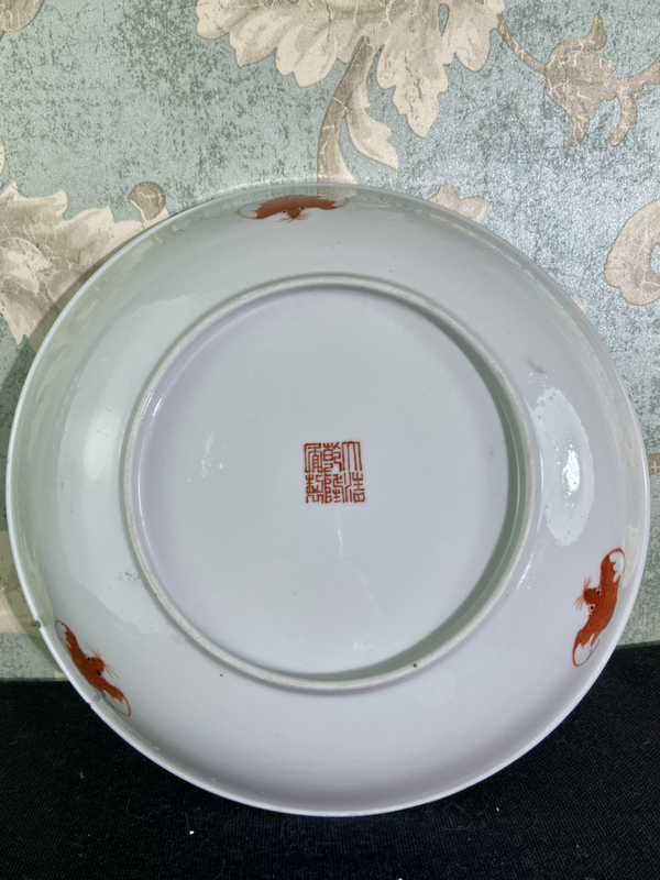 古玩陶瓷粉彩百花不落地盤拍賣,當(dāng)前價(jià)格3800元