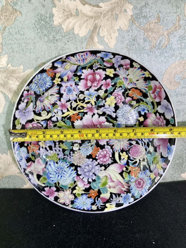 古玩陶瓷粉彩百花不落地盤拍賣,當(dāng)前價(jià)格3800元