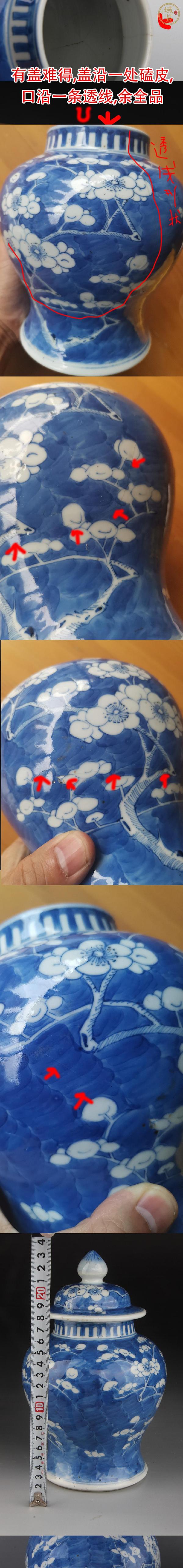 古玩陶瓷青花冰梅紋罐真品鑒賞圖