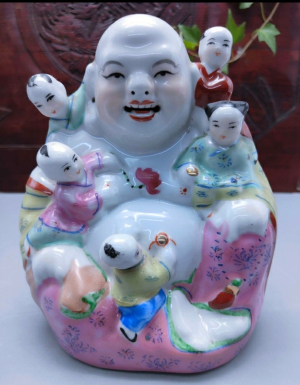 古玩陶瓷粉彩五子鬧佛塑像拍賣,當(dāng)前價(jià)格1298元