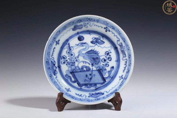 古玩陶瓷(優(yōu)品)清中·青花松鶴延年紋盤拍賣,當前價格1588元