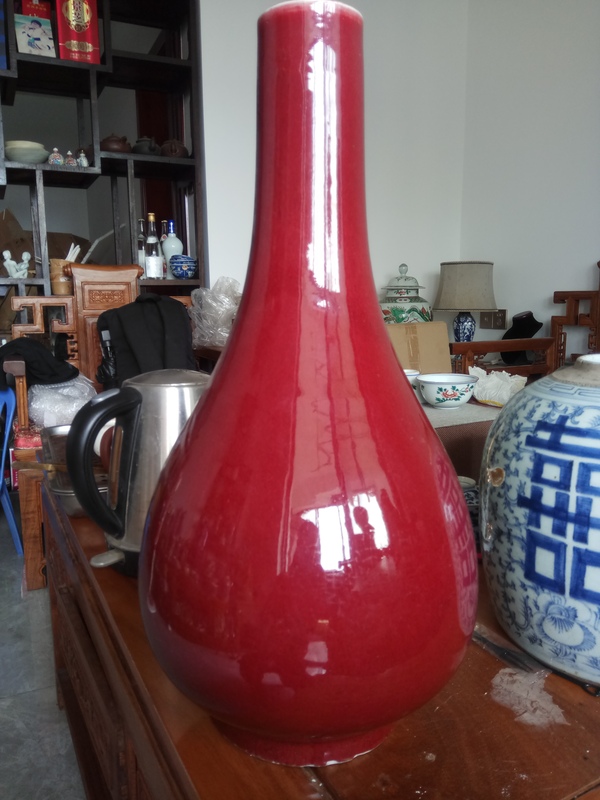 古玩陶瓷無與倫比巨無霸紅釉瓶拍賣,當前價格9999元