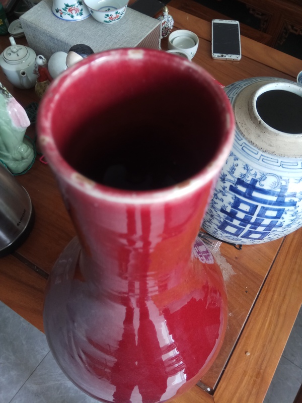 古玩陶瓷無與倫比巨無霸紅釉瓶拍賣,當前價格9999元