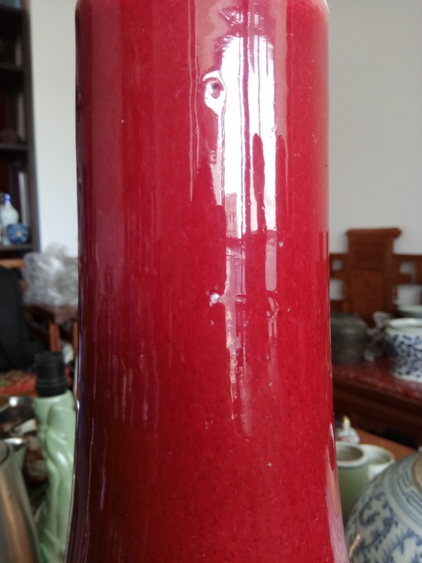 古玩陶瓷無與倫比巨無霸紅釉瓶拍賣,當前價格9999元