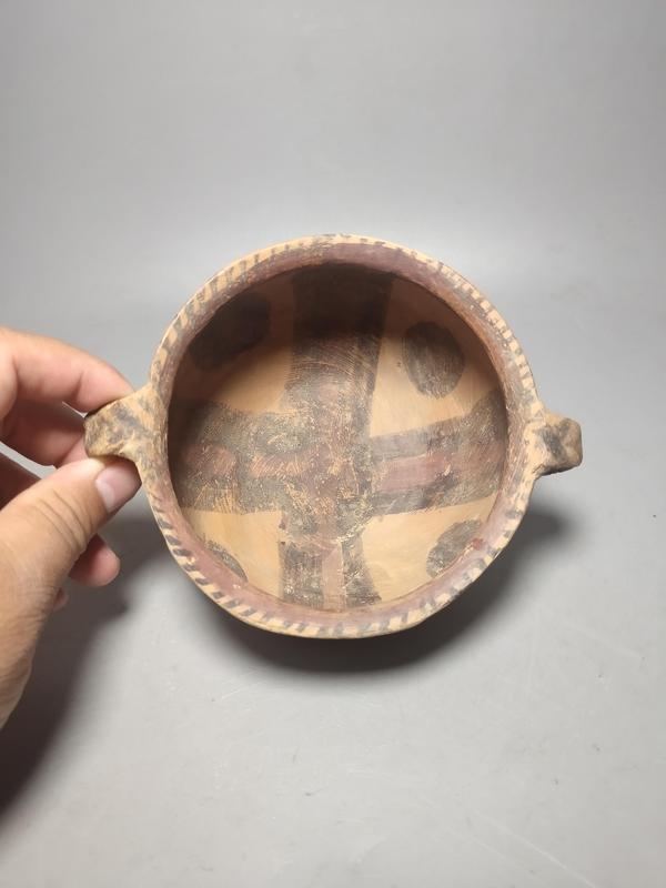 古玩陶瓷馬家窯太陽紋彩繪雙耳罐（精品彩陶）拍賣，當前價格5500元