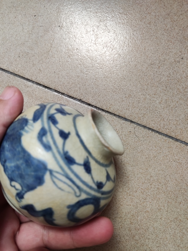 古玩陶瓷瑞獸紋青花水盂拍賣，當(dāng)前價(jià)格1688元