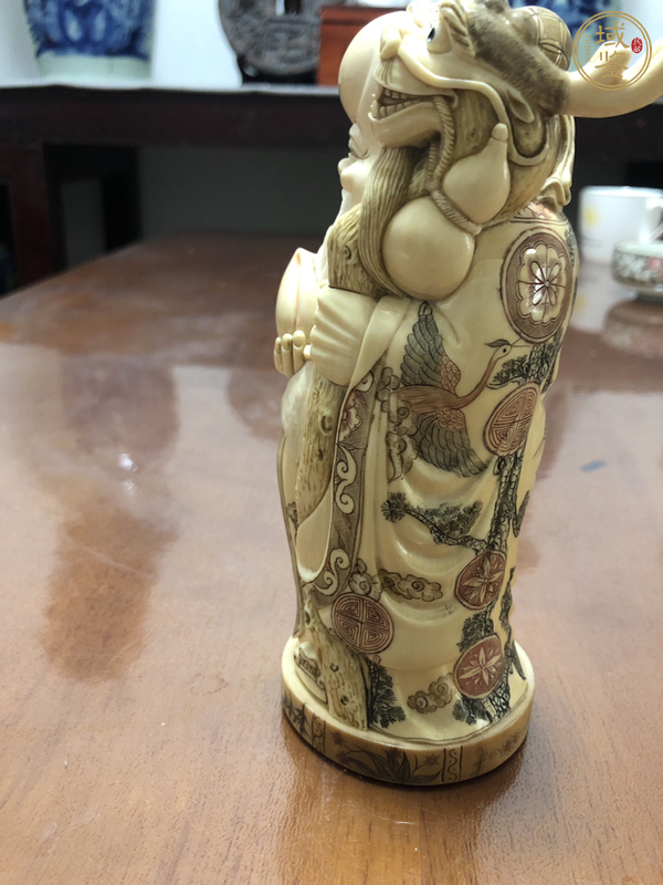 古玩玉器猛犸牙雕壽星真品鑒賞圖