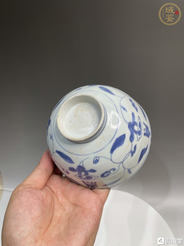 古玩陶瓷青花花卉壽字紋碗真品鑒賞圖