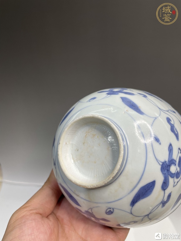 古玩陶瓷青花花卉壽字紋碗真品鑒賞圖