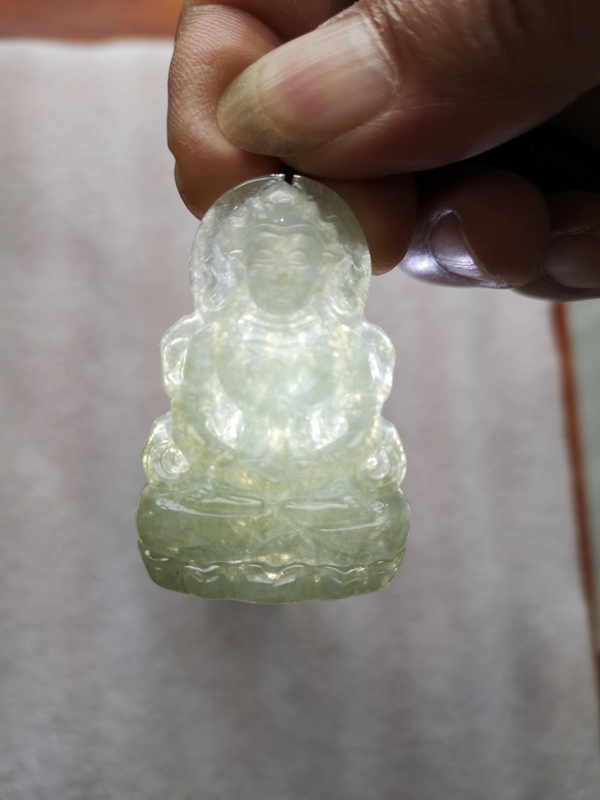 古玩玉器翡翠觀音拍賣,當前價格1100元