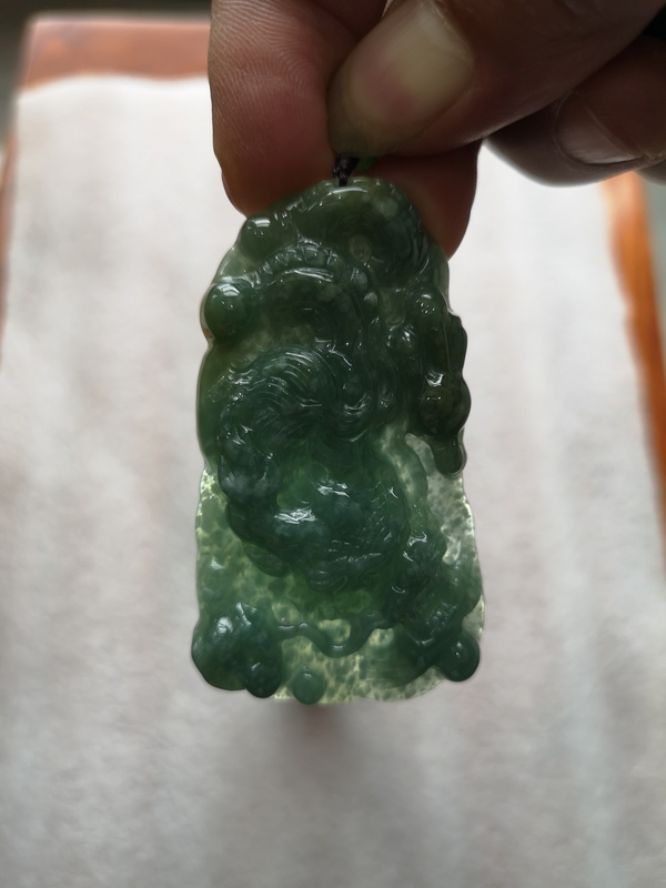古玩玉器翡翠龍牌拍賣,當前價格550元