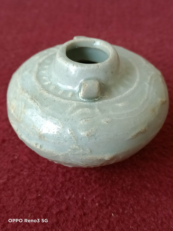古玩陶瓷元樞府釉塑像印花雙系罐拍賣,當前價格3800元