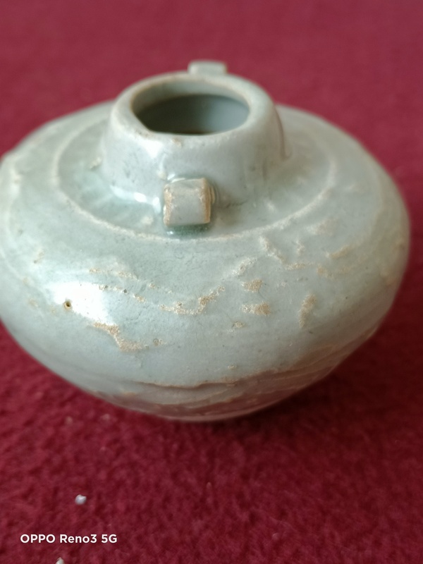 古玩陶瓷元樞府釉塑像印花雙系罐拍賣,當前價格3800元