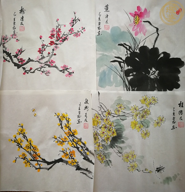 古玩字畫花中十友真品鑒賞圖