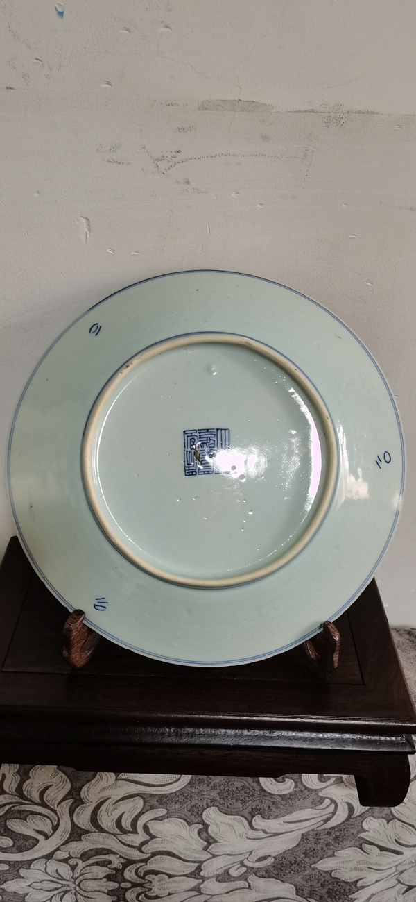 古玩陶瓷淡描青花花卉紋盤拍賣,當前價格3000元
