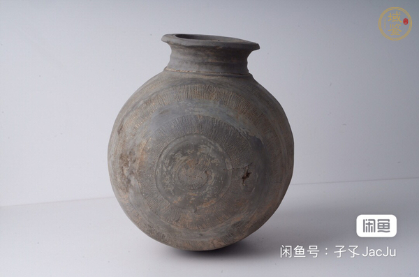 古玩陶瓷灰陶繭型壺真品鑒賞圖