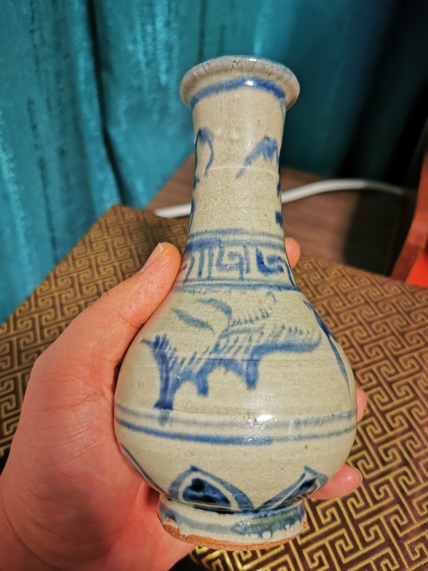 古玩陶瓷精品明代青花花鳥玉壺春拍賣,當前價格1688元