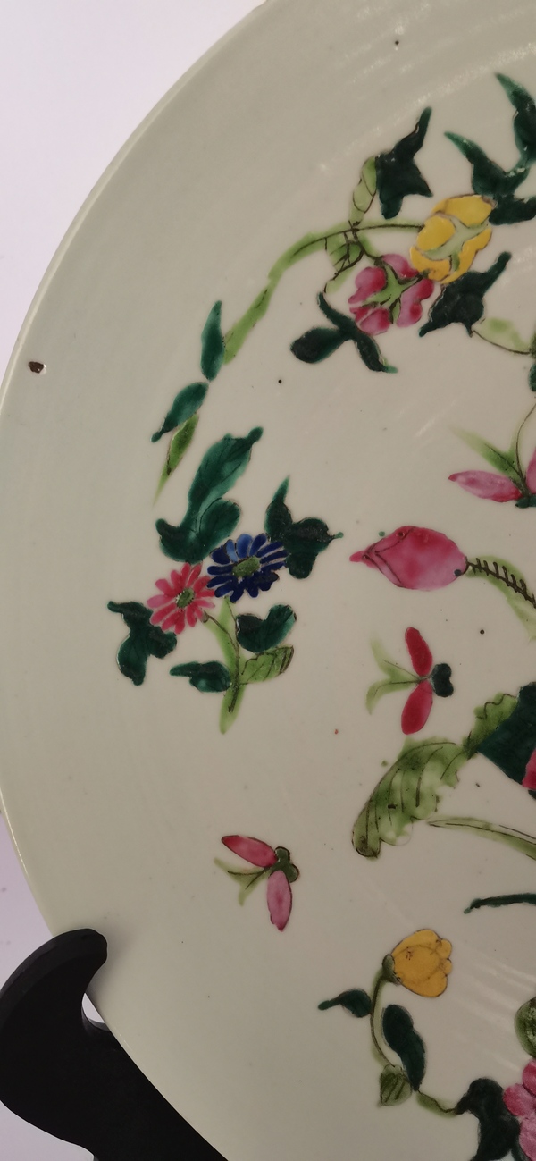 古玩陶瓷花卉紋粉彩盤拍賣,當前價格2000元
