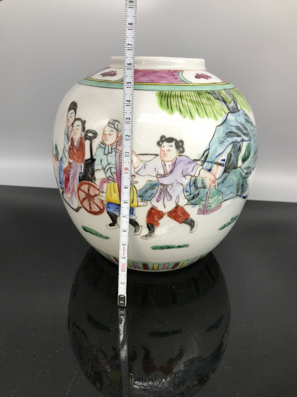 古玩陶瓷清末民初粉彩人物紋罐拍賣,當前價格2879元