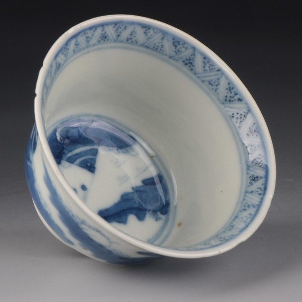 古玩陶瓷【4228-33】清 青花狩獵圖杯盤拍賣,當前價格4300元