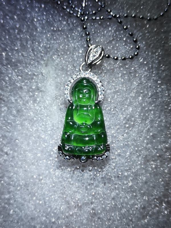 古玩玉器翡翠觀音拍賣,當前價格980元