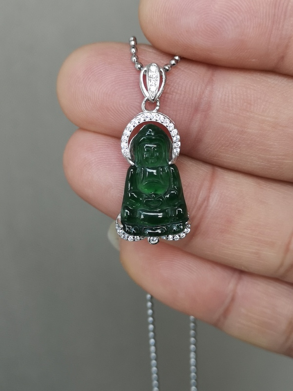古玩玉器翡翠觀音拍賣,當前價格980元