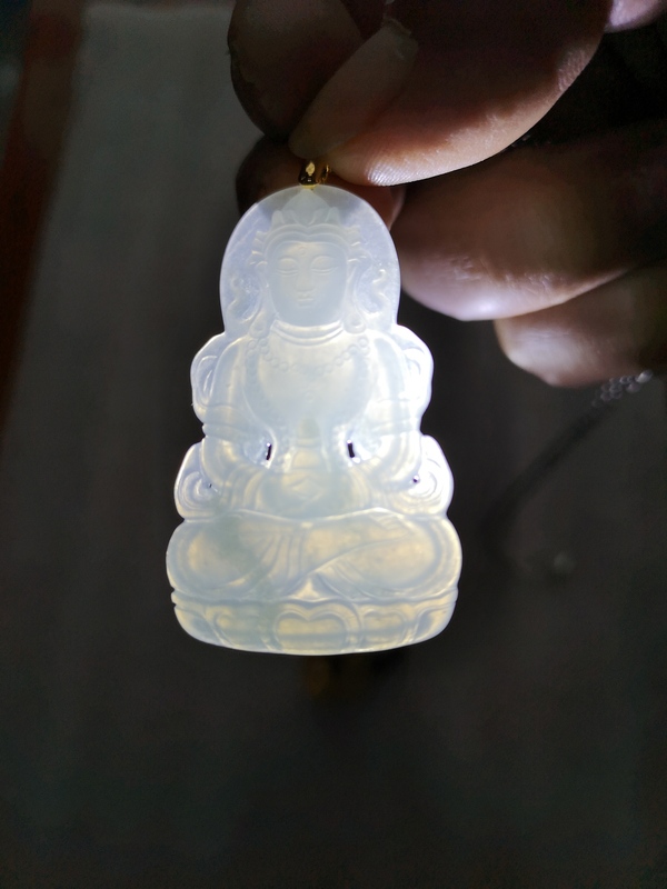 古玩玉器翡翠觀音拍賣(mài),當(dāng)前價(jià)格1100元