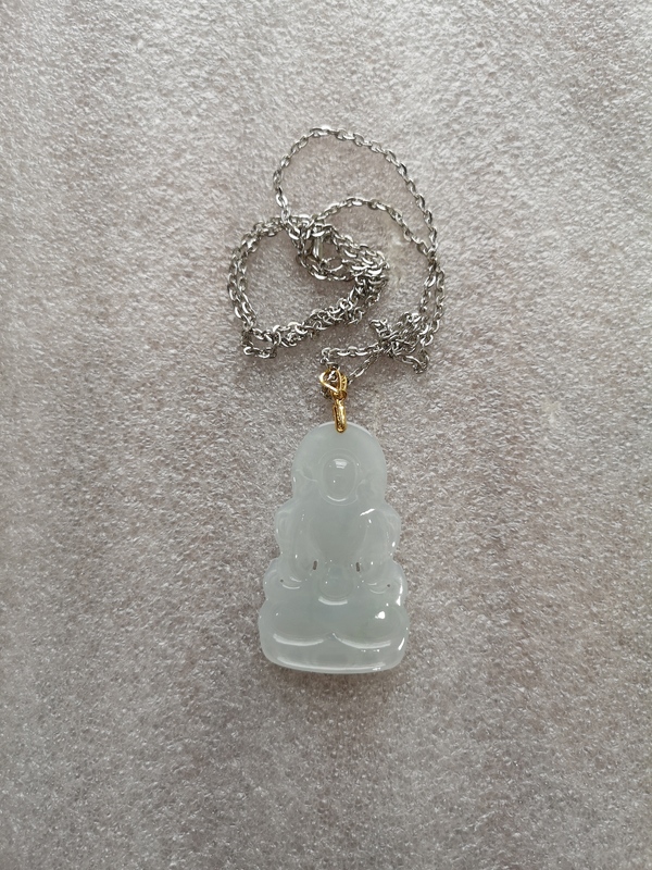 古玩玉器翡翠觀音拍賣(mài),當(dāng)前價(jià)格1100元
