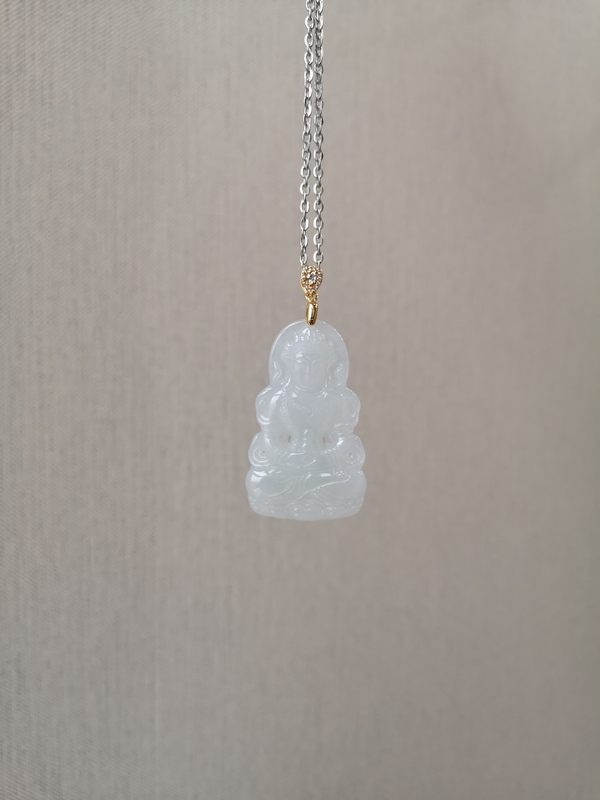 古玩玉器翡翠觀音拍賣(mài),當(dāng)前價(jià)格1100元