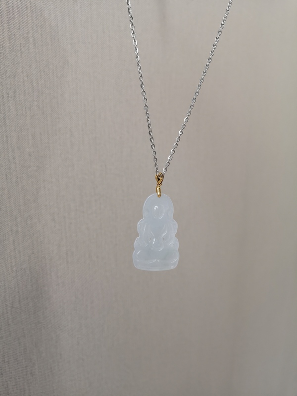 古玩玉器翡翠觀音拍賣(mài),當(dāng)前價(jià)格1100元