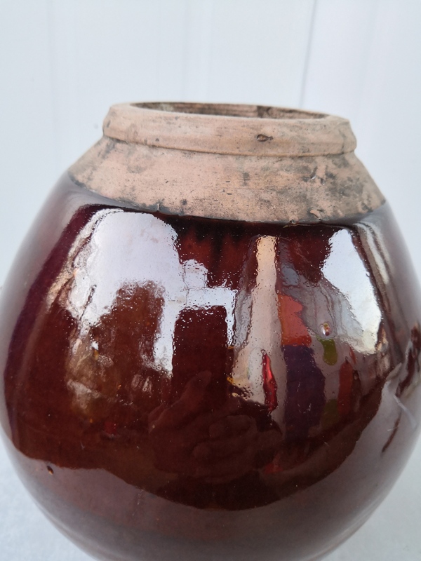 古玩陶瓷柿紅釉雙系罐拍賣,當前價格400元