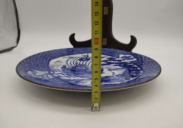 古玩陶瓷航海圖青花盤拍賣,當前價格398元