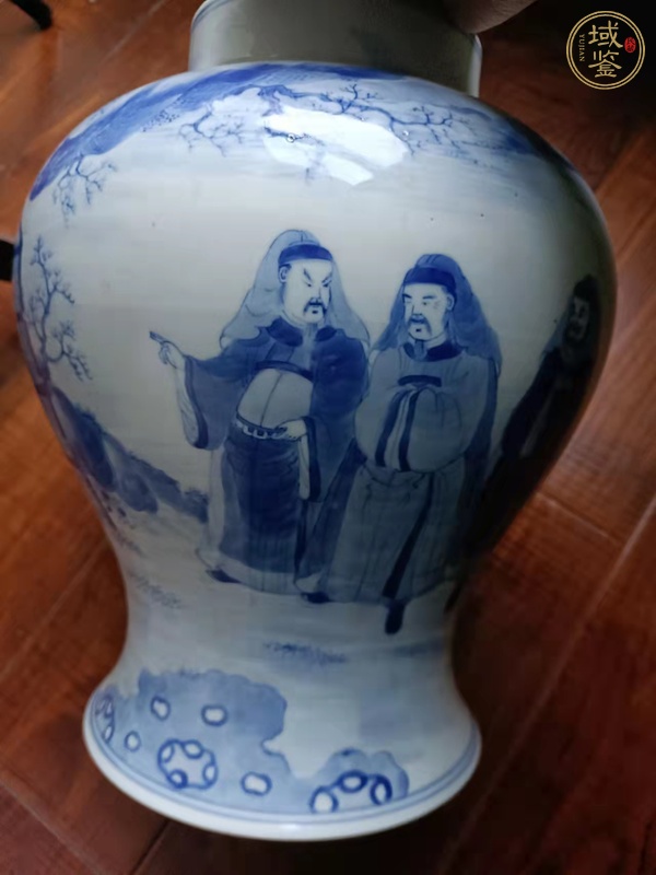 古玩陶瓷青花人物故事紋將軍罐真品鑒賞圖