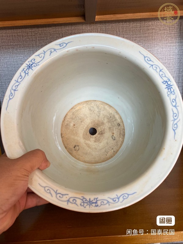 古玩陶瓷花鳥紋粉彩花盆真品鑒賞圖