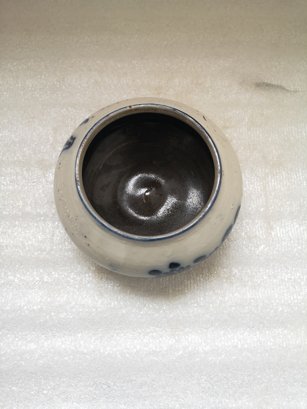 古玩陶瓷磁州窯青花水盂拍賣,當前價格580元