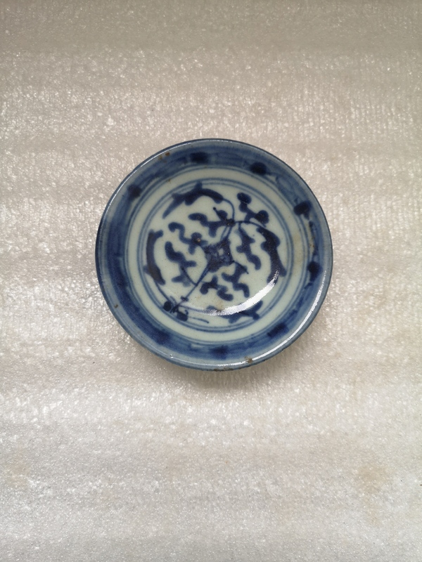 古玩陶瓷青花淡描花卉紋盤拍賣,當前價格268元