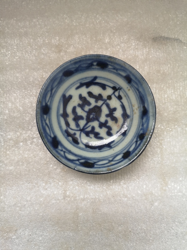 古玩陶瓷青花淡描花卉紋盤拍賣,當前價格268元