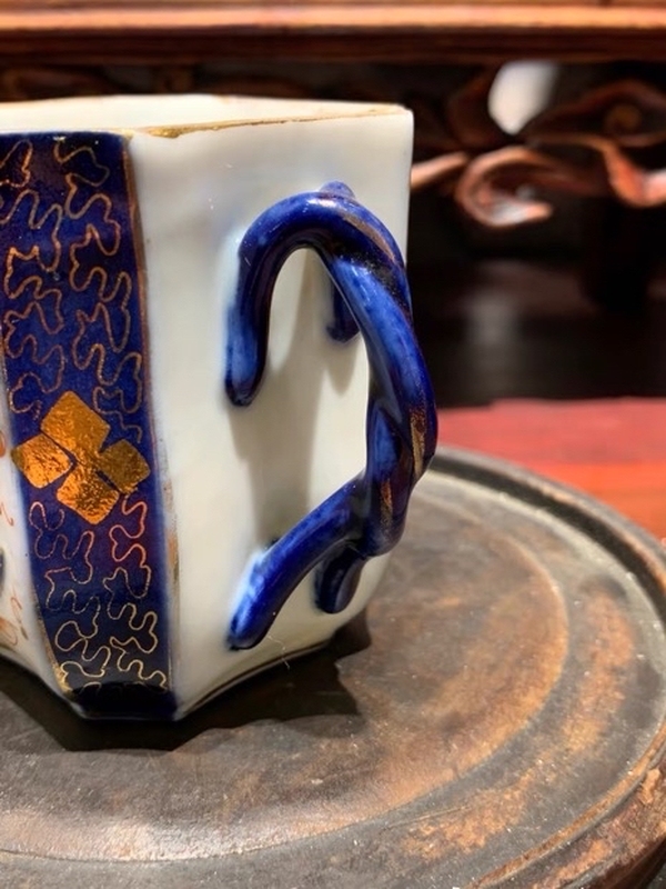 古玩陶瓷青花礬紅加彩杯盤拍賣,當前價格688元