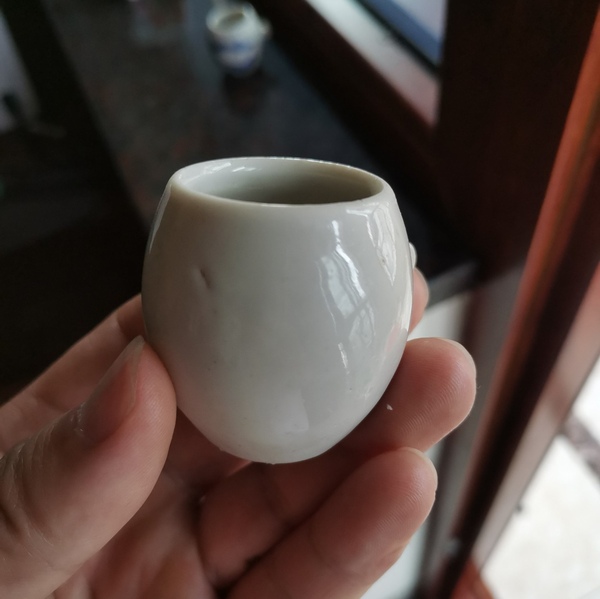 古玩陶瓷晚清:豆青釉鳥食罐拍賣,當前價格680元