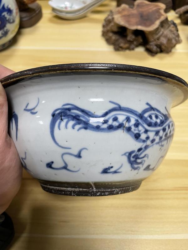 古玩陶瓷清道光 精品青花龍紋香爐（蘇州文物商店庫出）拍賣，當(dāng)前價(jià)格1700元