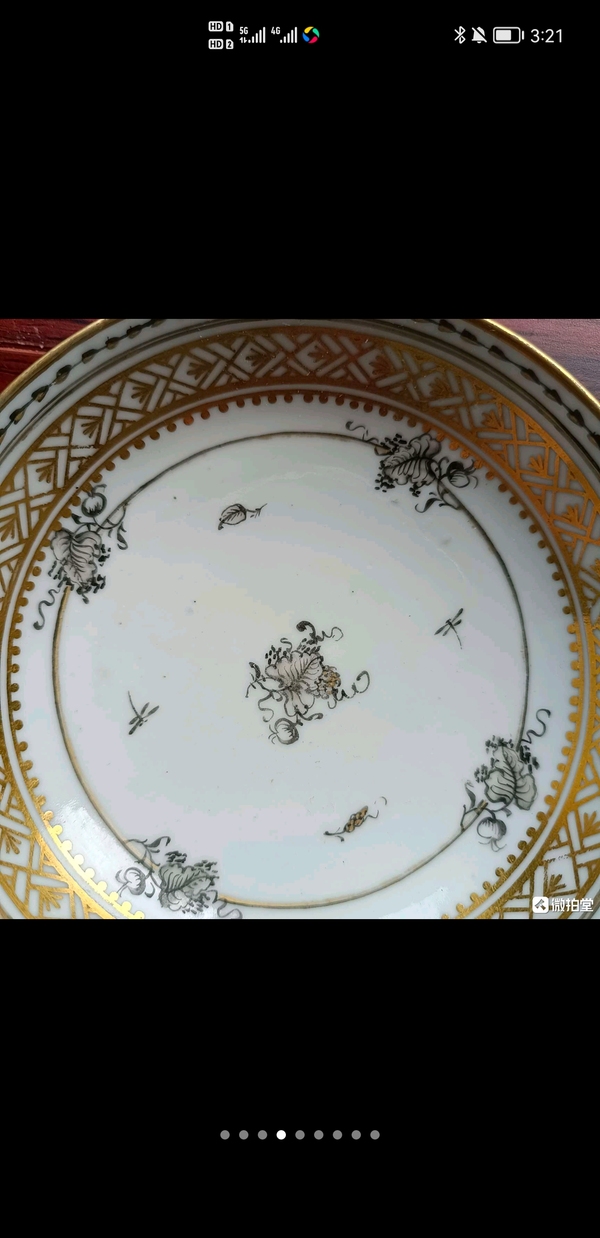 古玩陶瓷墨彩描金花卉紋盤一對拍賣,當前價格6900元