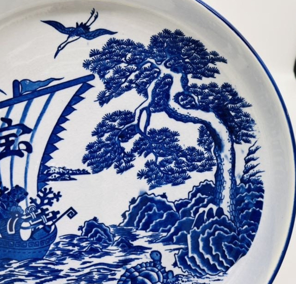 古玩陶瓷青花盤拍賣,當(dāng)前價(jià)格398元