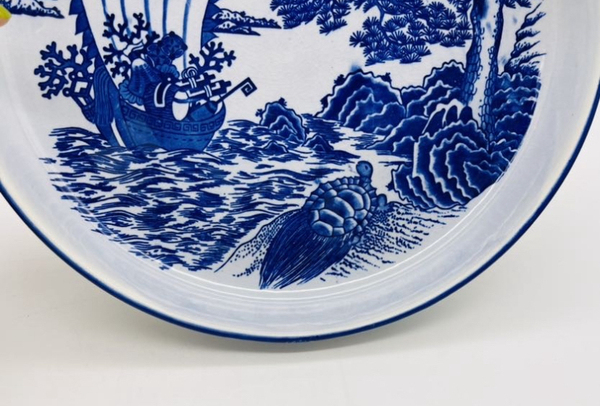 古玩陶瓷青花盤拍賣,當(dāng)前價(jià)格398元