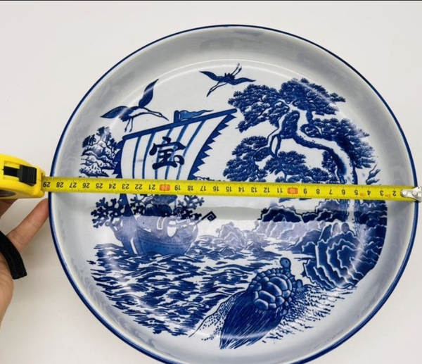 古玩陶瓷青花盤拍賣,當(dāng)前價(jià)格398元