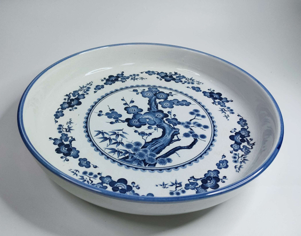 古玩陶瓷花卉紋青花盤拍賣,當前價格450元