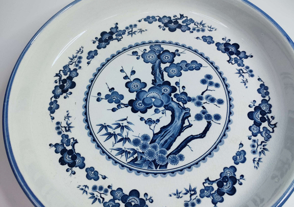 古玩陶瓷花卉紋青花盤拍賣,當前價格450元