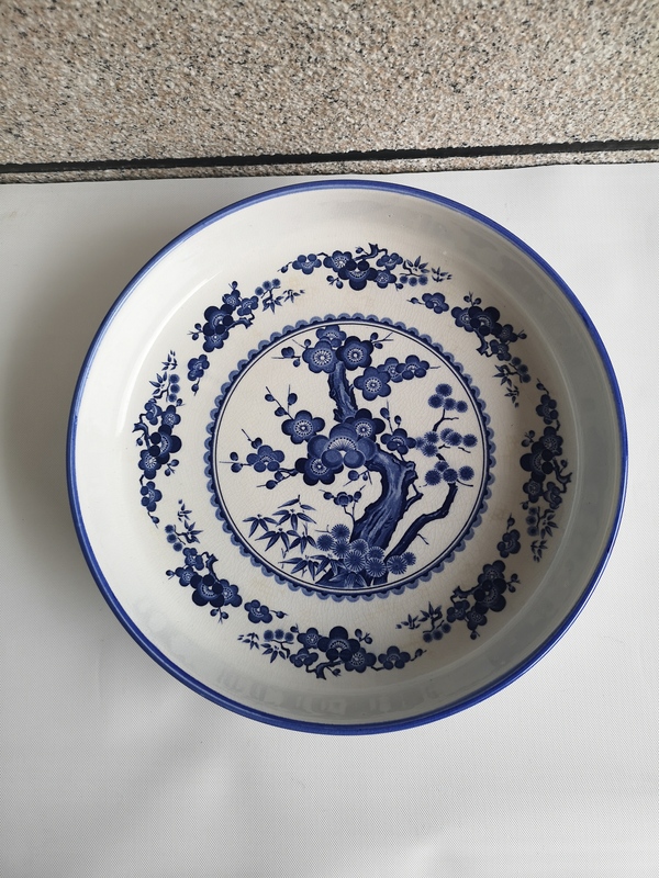 古玩陶瓷花卉紋青花盤拍賣,當前價格450元